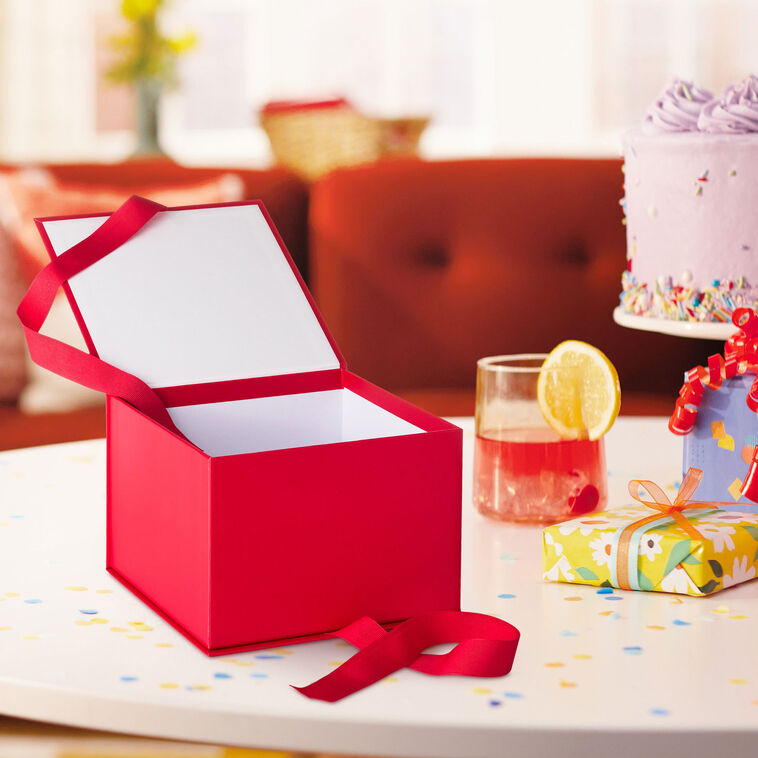 Hallmark 7.2" Solid Red Large Square Gift Box