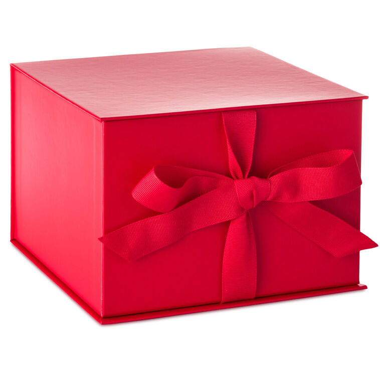 hallmark 7.2" Solid Red Large Square Gift Box