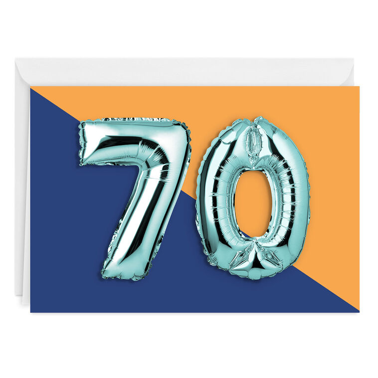 hallmark 70th Balloons Custom Birthday Card