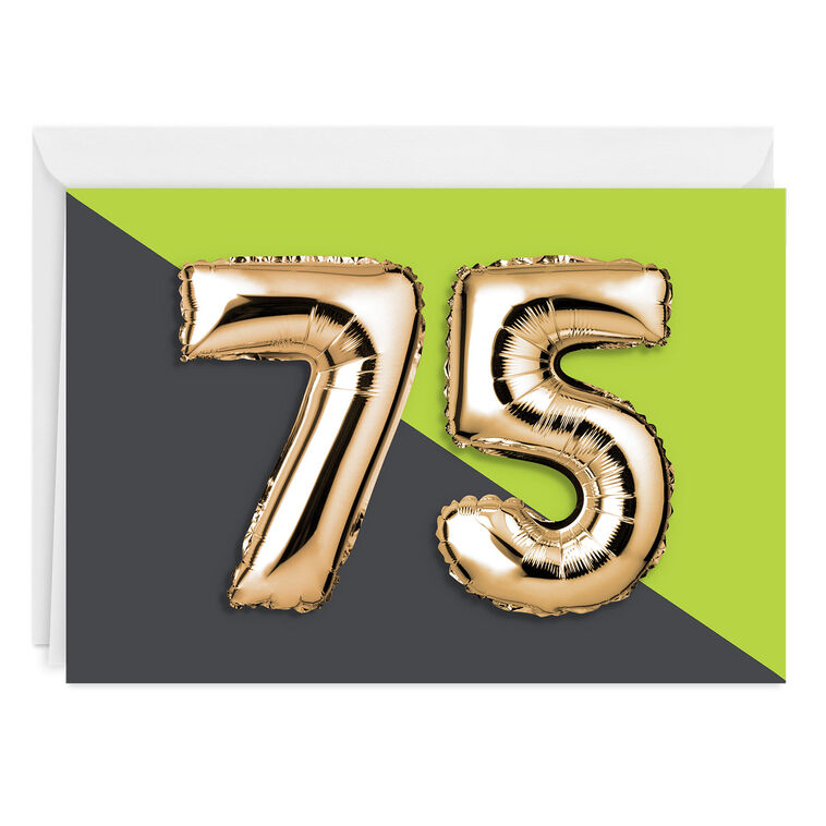 hallmark 75th Balloons Custom Birthday Card