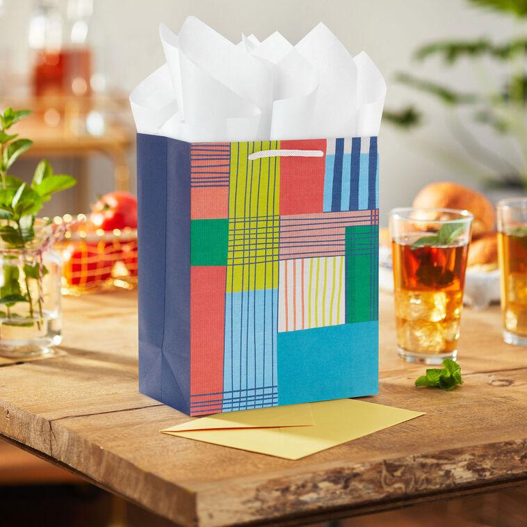 Hallmark 9.6" Abstract Plaid Medium Gift Bag