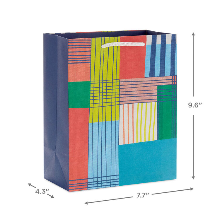 Hallmark 9.6" Abstract Plaid Medium Gift Bag