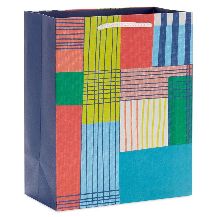hallmark 9.6" Abstract Plaid Medium Gift Bag