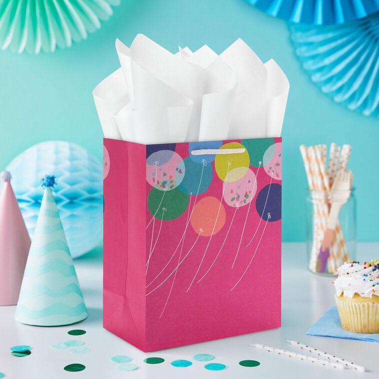 Hallmark 9.6" Balloons On Magenta Medium Gift Bag
