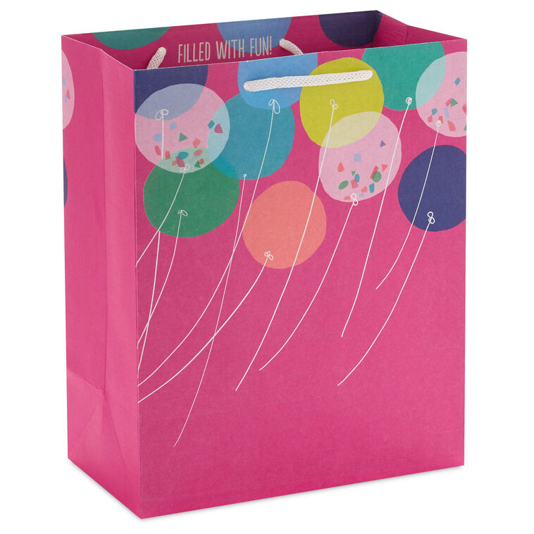 hallmark 9.6" Balloons on Magenta Medium Gift Bag