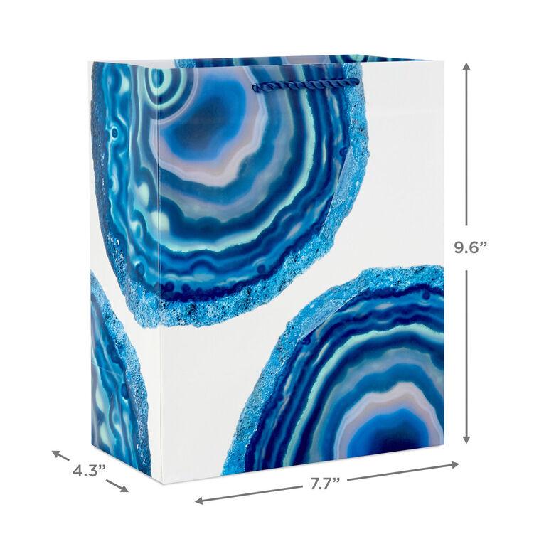 Hallmark 9.6" Blue Geodes On White Medium Gift Bag