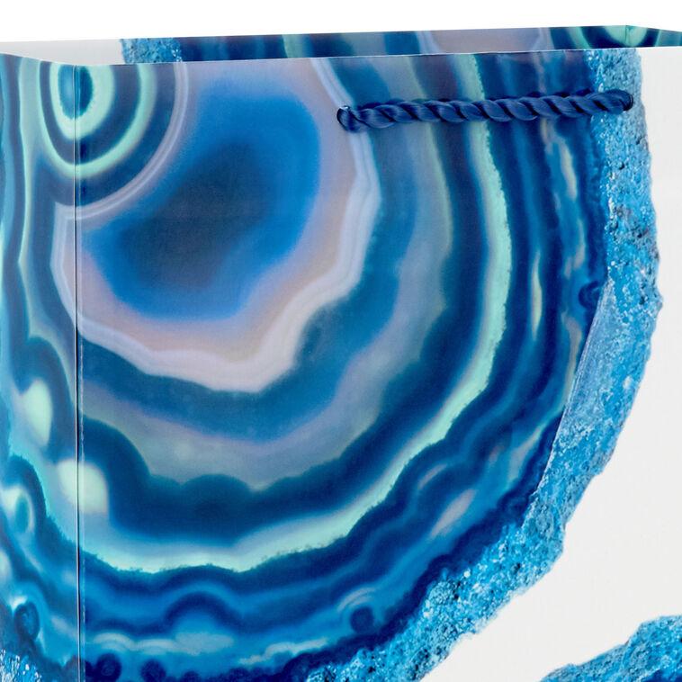 Hallmark 9.6" Blue Geodes On White Medium Gift Bag