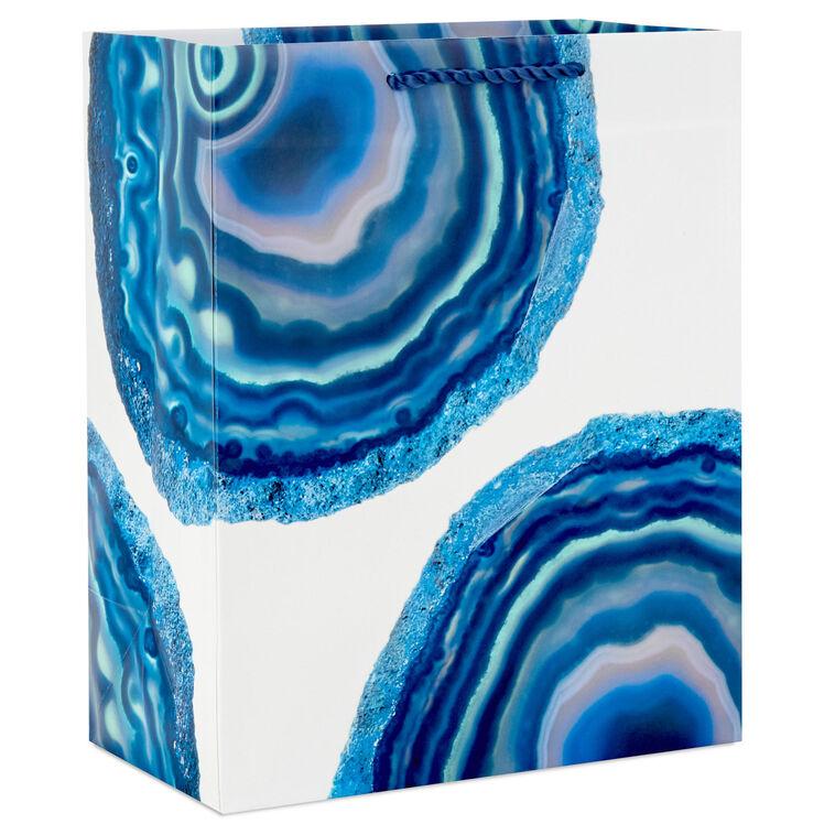 hallmark 9.6" Blue Geodes on White Medium Gift Bag