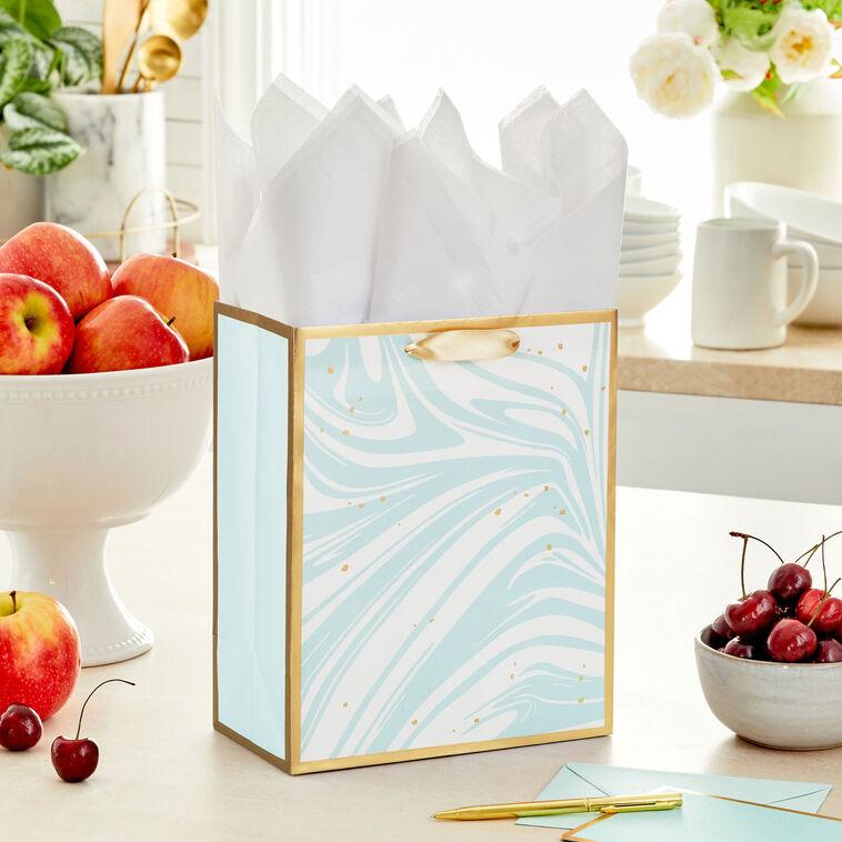 Hallmark 9.6" Marbled Aqua Medium Gift Bag