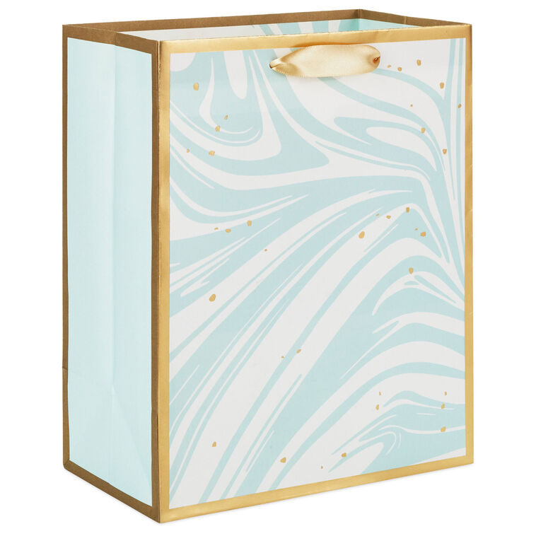 hallmark 9.6" Marbled Aqua Medium Gift Bag