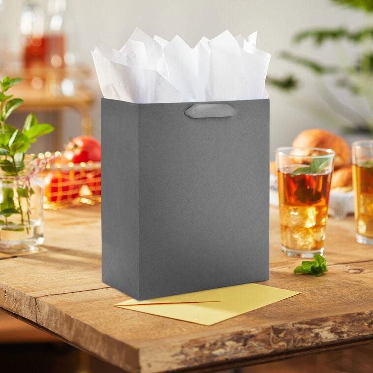 Hallmark 9.6" Solid Gray Medium Gift Bag