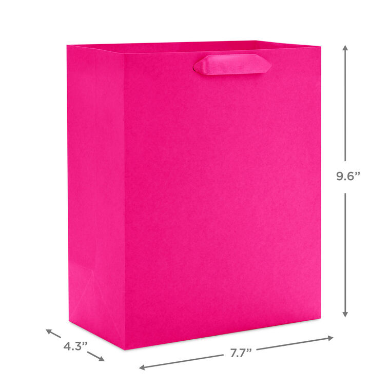Hallmark 9.6" Solid Hot Pink Medium Gift Bag