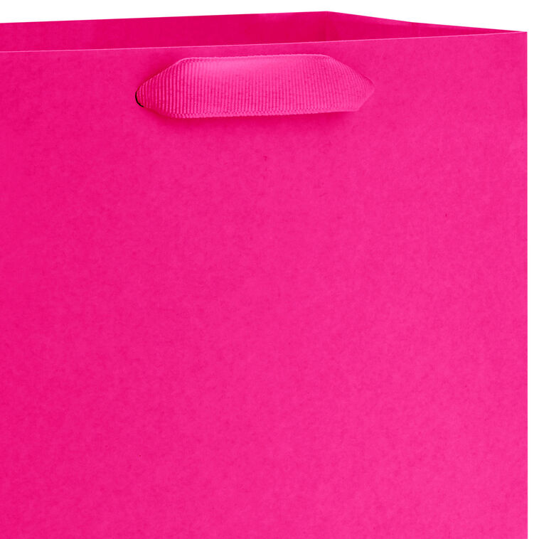 Hallmark 9.6" Solid Hot Pink Medium Gift Bag