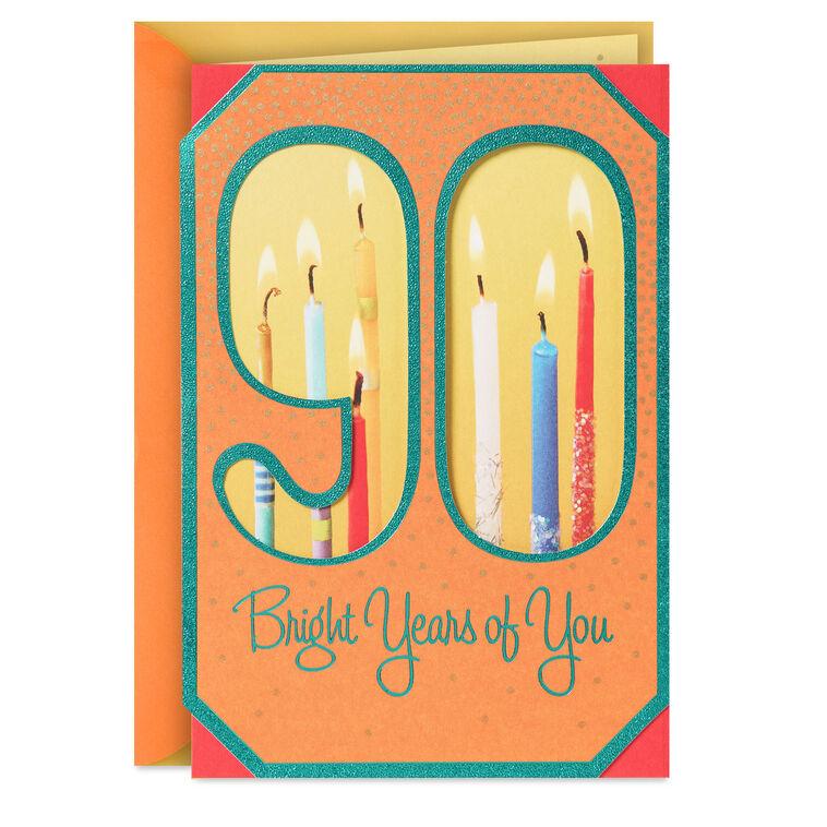 hallmark 90 Bright Years of You 90th Birthday Card