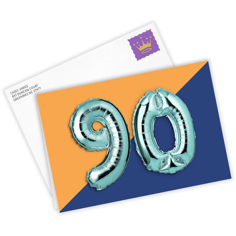Hallmark 90th Balloons Custom Birthday Card