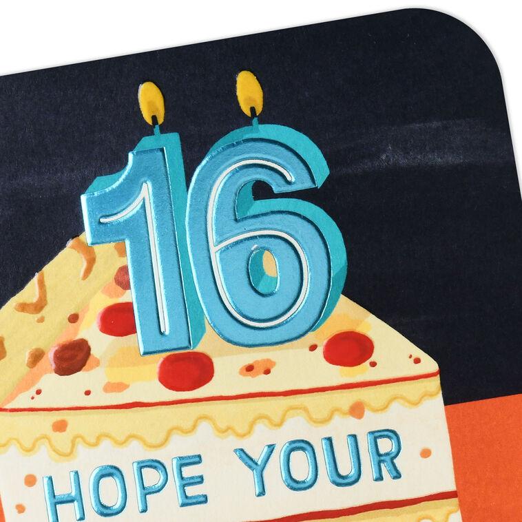 Hallmark A Pizza Cake 16th Birthday Card