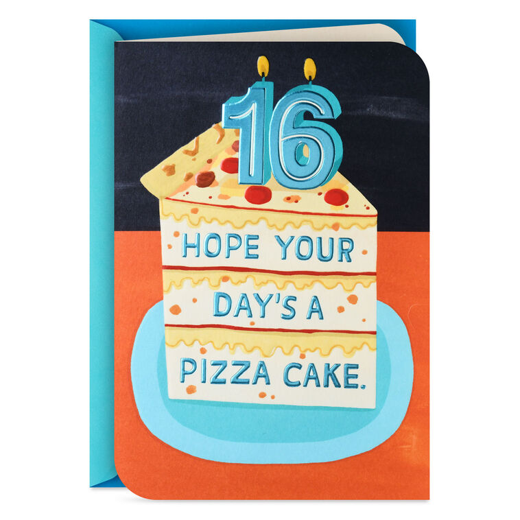 hallmark A Pizza Cake 16th Birthday Card