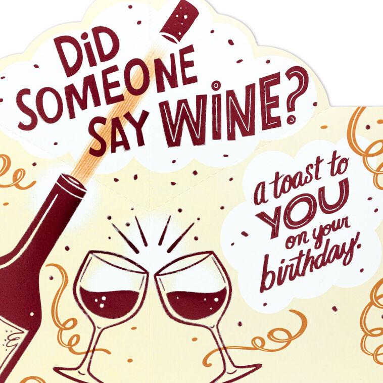 Hallmark A Toast To You Wine Bottle Birthday Card