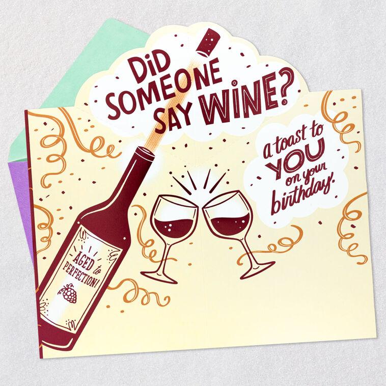 Hallmark A Toast To You Wine Bottle Birthday Card