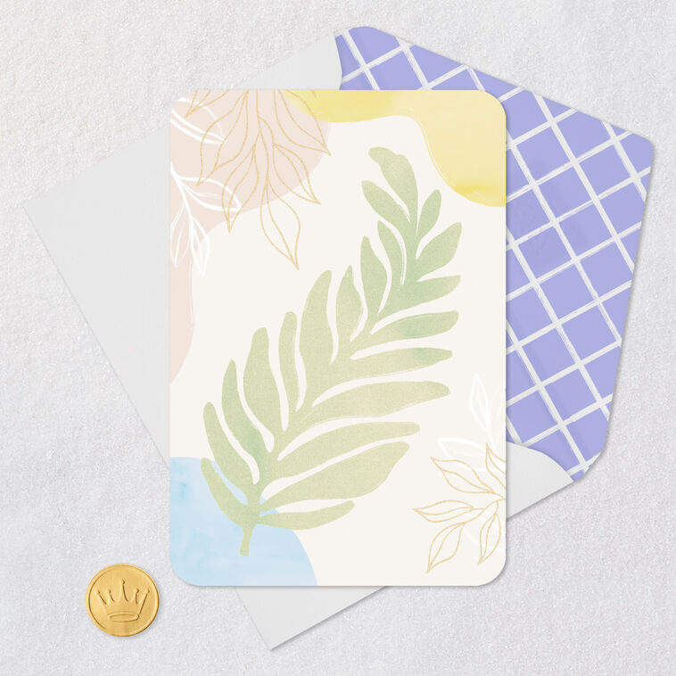 Hallmark Abstract Pastel Leaf Print Blank Card