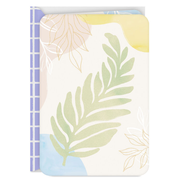 hallmark Abstract Pastel Leaf Print Blank Card