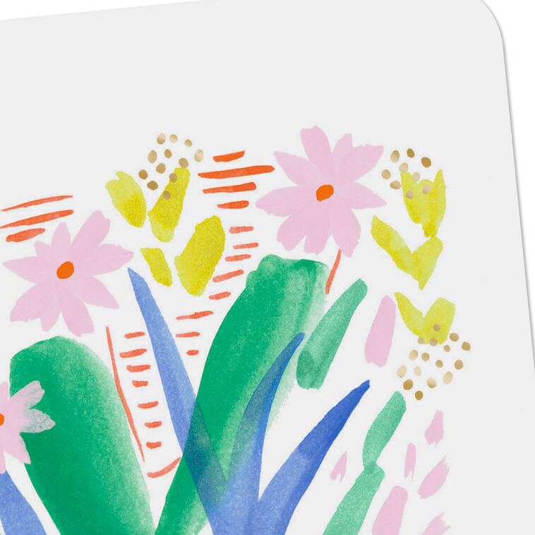 Hallmark Abstract Watercolor Flowers Blank Card