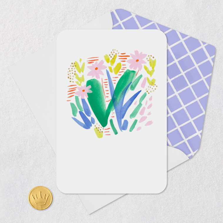 Hallmark Abstract Watercolor Flowers Blank Card