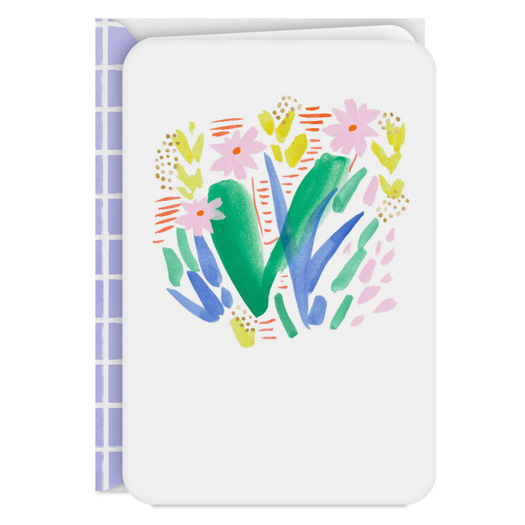 hallmark Abstract Watercolor Flowers Blank Card