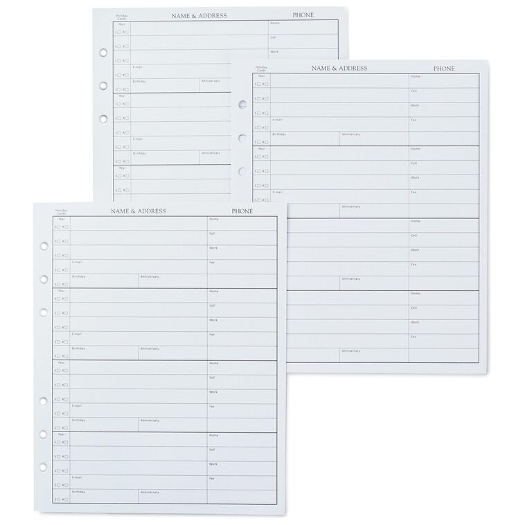 hallmark Address Book Refill Pages