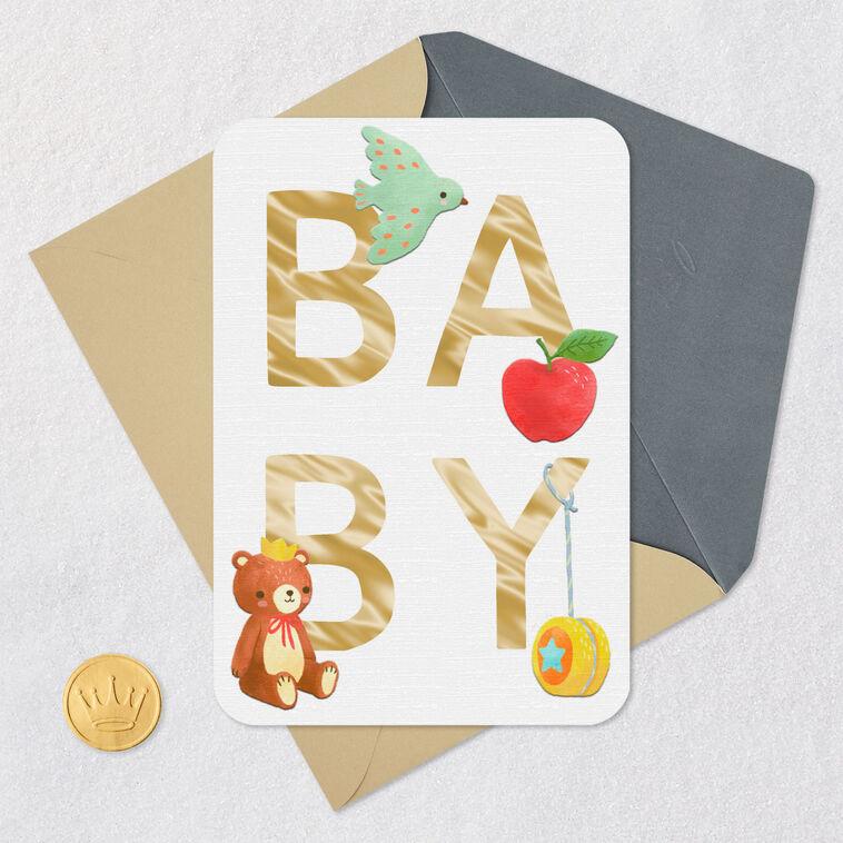 Hallmark Alphabet Icons Blank New Baby Card