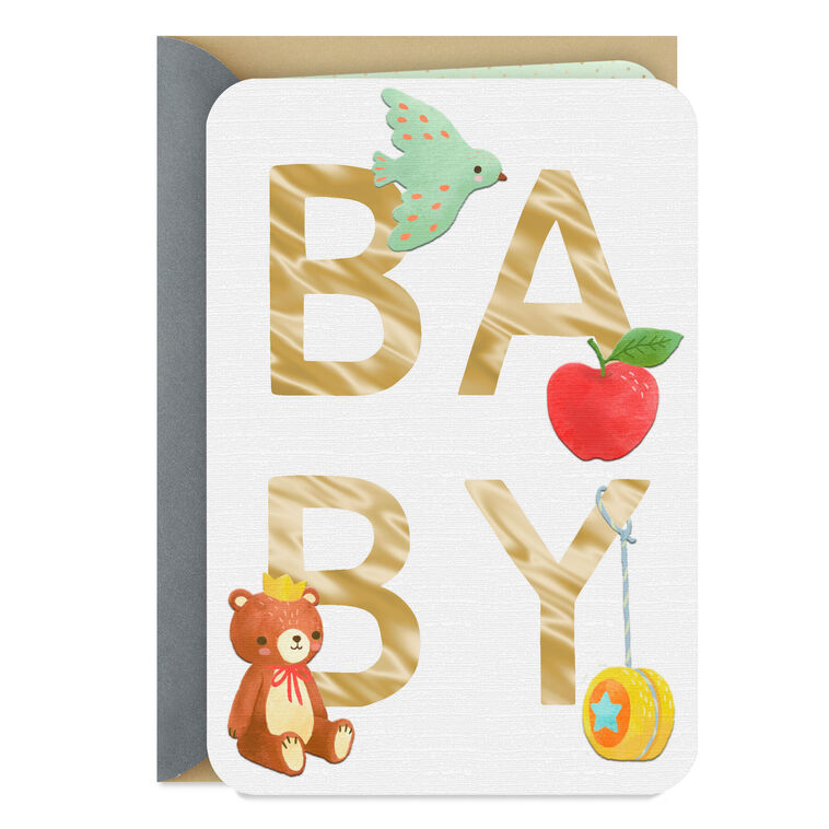 hallmark Alphabet Icons Blank New Baby Card