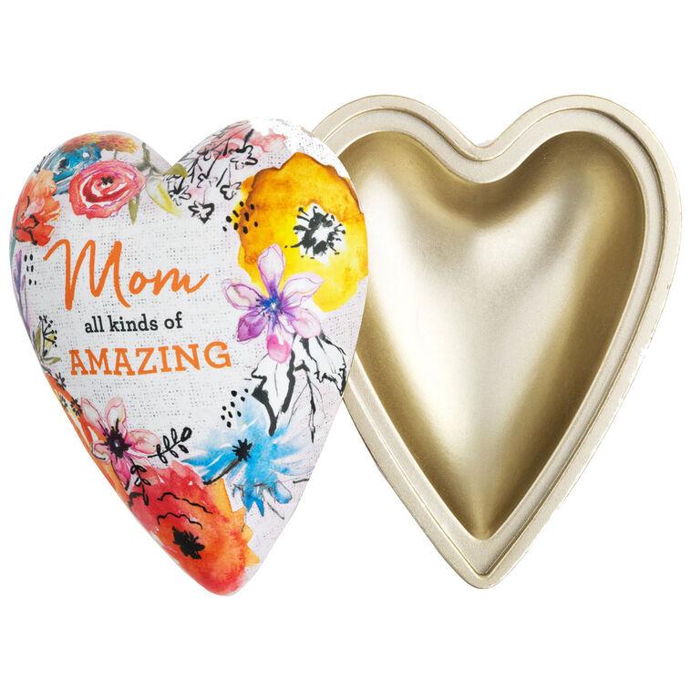 Hallmark Amazing Mom Art Heart Trinket Box 3.5"
