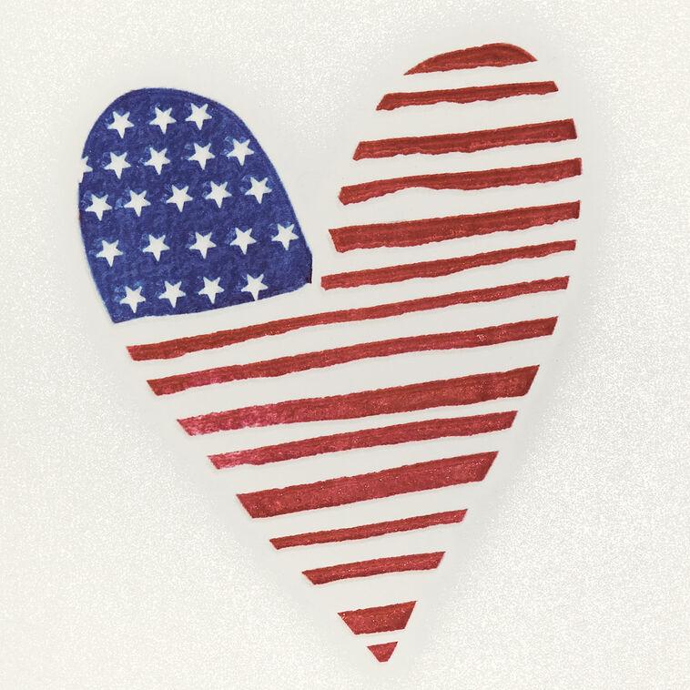 Hallmark American Flag Heart Blank Card