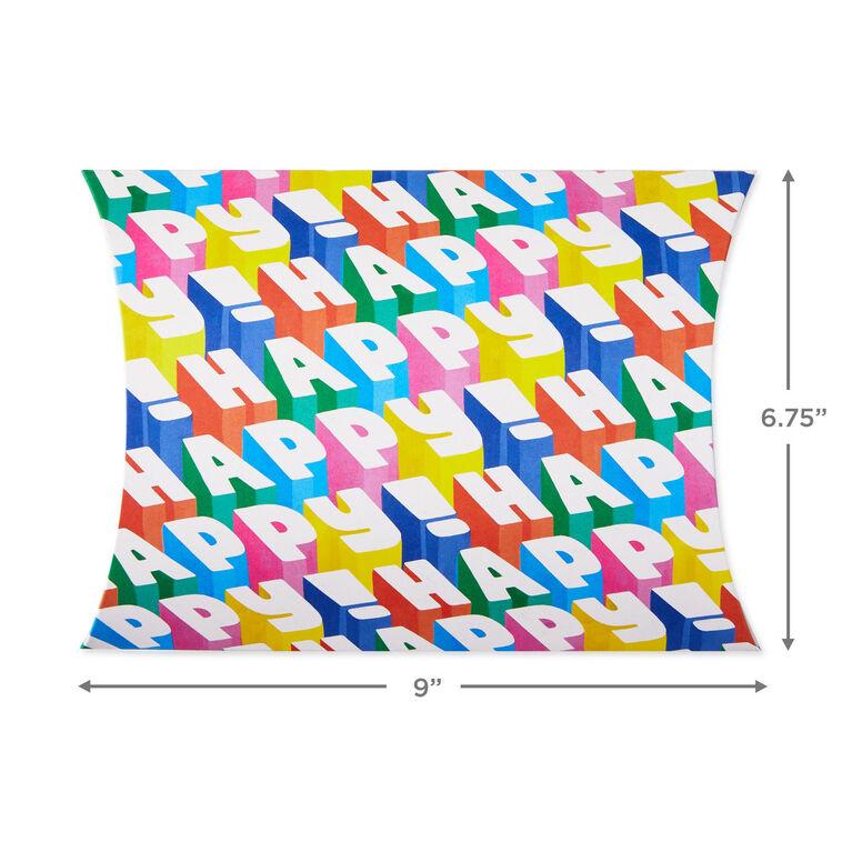 Hallmark Angled All-Caps Happy Pillow Box