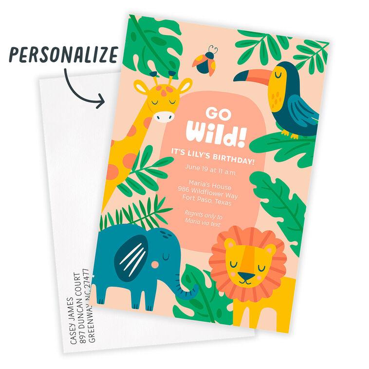 Hallmark Animals Go Wild Birthday Invitation