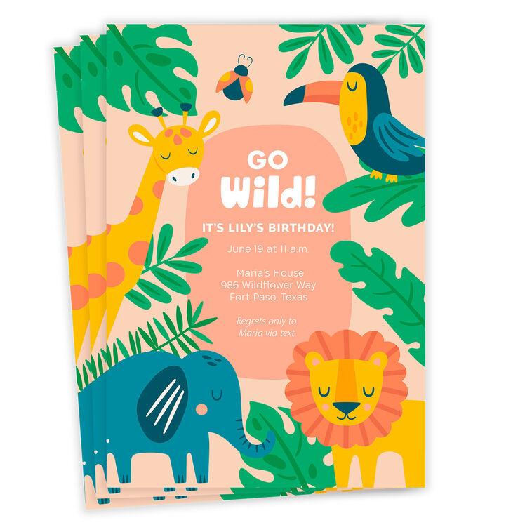 hallmark Animals Go Wild Birthday Invitation