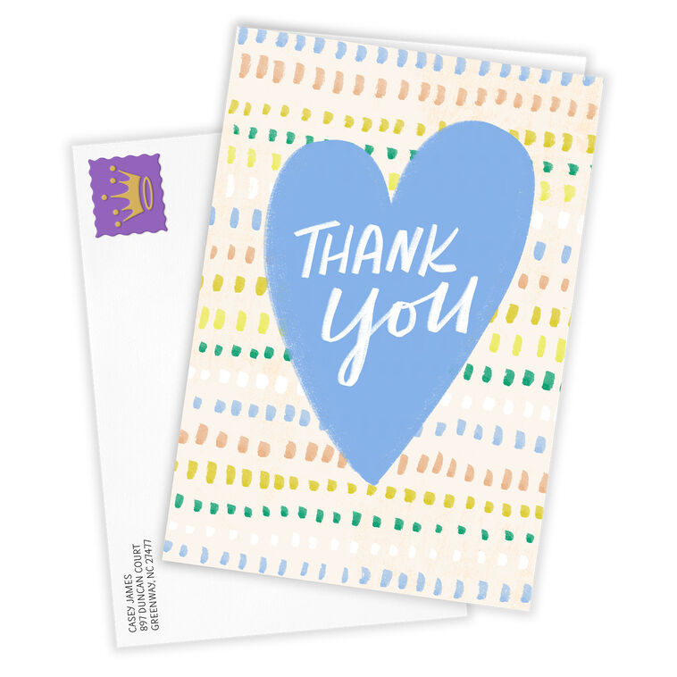 Hallmark Artsy Heart Custom Thank You Card