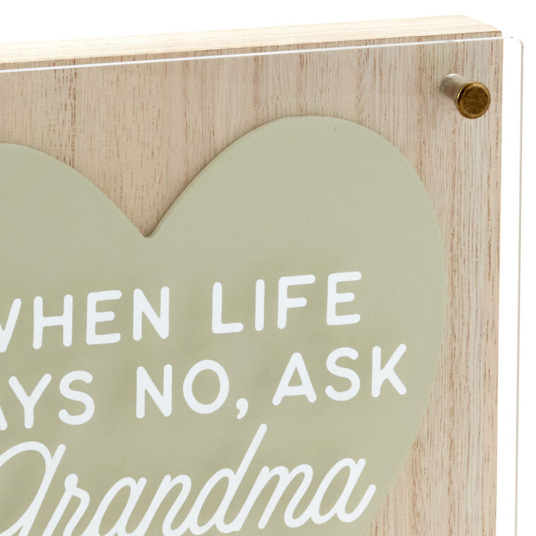 Hallmark Ask Grandma Layered Square Quote Sign 8x8