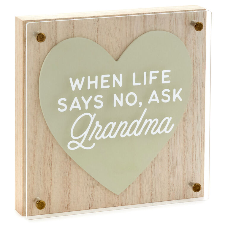 hallmark Ask Grandma Layered Square Quote Sign 8x8