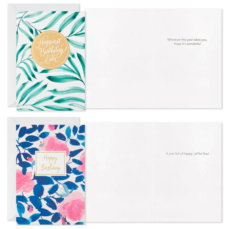 Hallmark Assorted Floral Birthday Cards Pack Of 12