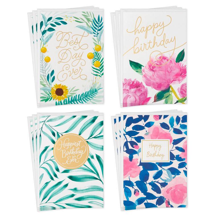 hallmark Assorted Floral Birthday Cards Pack of 12