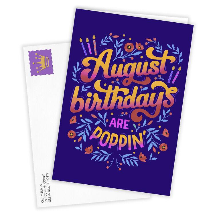 Hallmark August Is Poppin' Custom Birthday Card
