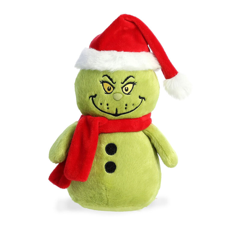 hallmark Aurora Grinch Snowman Christmas Plush 8”