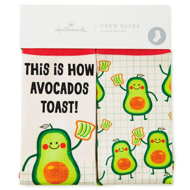 Hallmark Avocado Toast Funny Crew Socks