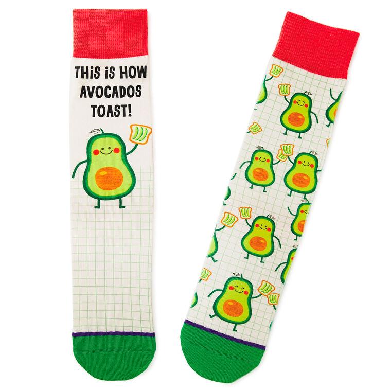 hallmark Avocado Toast Funny Crew Socks