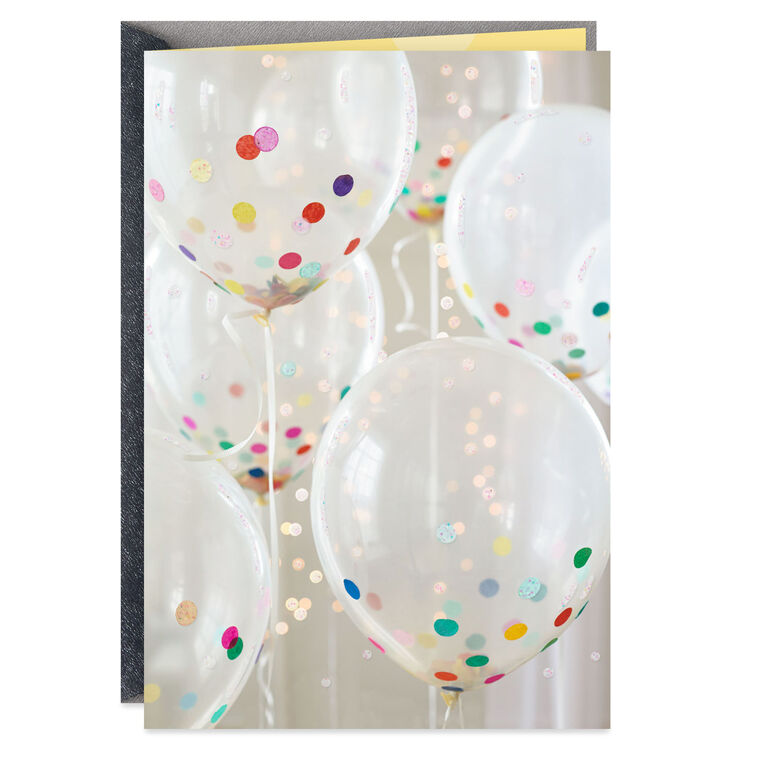 hallmark Balloons Filled With Confetti Blank Card
