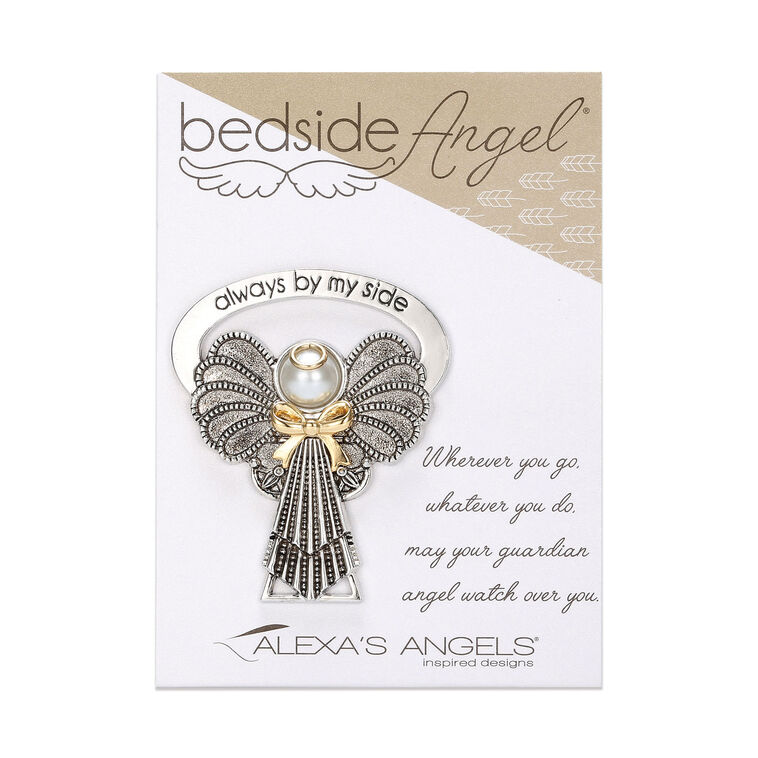 hallmark Bedside Angel With Gold Bow Figurine 2.5"