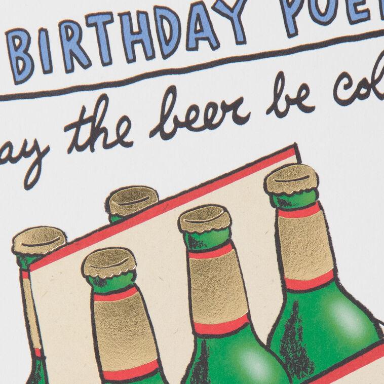 Hallmark Beer Poem Funny Birthday Card
