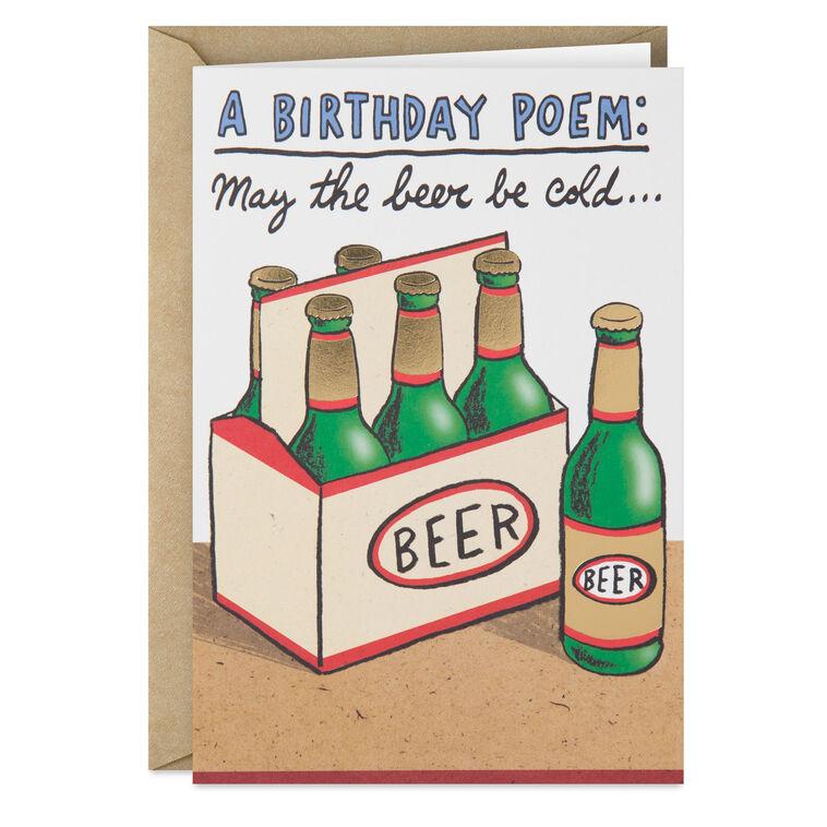 hallmark Beer Poem Funny Birthday Card
