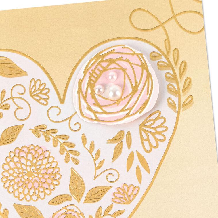 Hallmark Bejeweled Floral Heart Blank Card